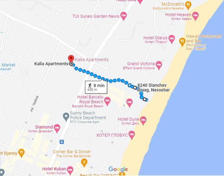 Kalia, Zweizimmer, Zweibalkon, Top-Apartment Sunny Beach Dış mekan fotoğraf